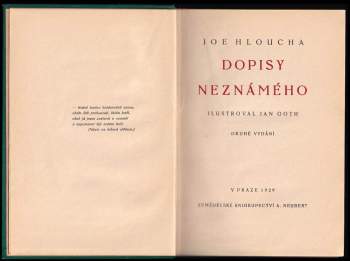 Joe Hloucha: Dopisy neznámého
