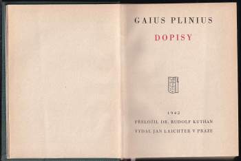 Plinius: Dopisy