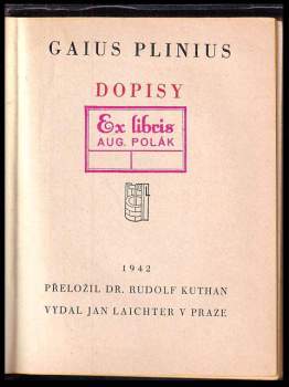 Plinius: Dopisy