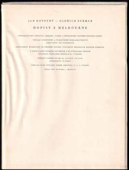 Jan Novotný: Dopisy z Melbourne
