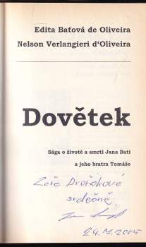 Edita Baťová de Oliveira: Dovětek
