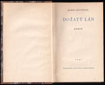 Marie Antošová: Dožatý lán