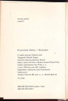 František Halas: Doznání