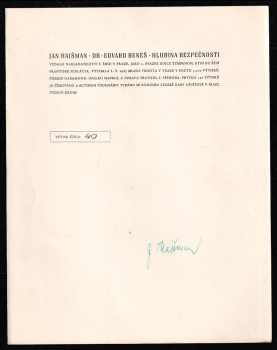 Jan Hajšman: Dr. Edvard Beneš, hlubina bezpečnosti