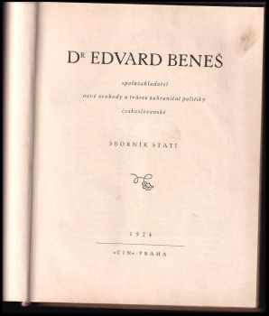 Edvard Beneš: Dr Edvard Beneš