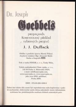 J. J Duffack: Dr. Joseph Goebbels