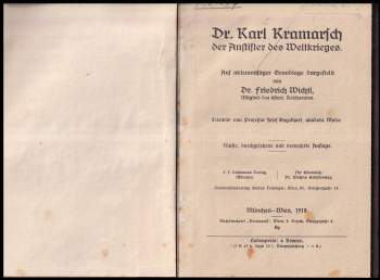 Friedrich Wichtl: Dr. Karl Kramarsch der Anstifter des Weltkrieges