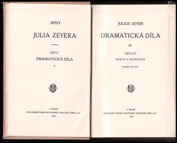 Julius Zeyer: Dramatická díla