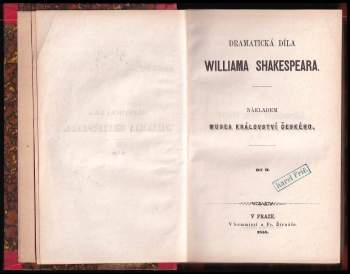 William Shakespeare: Dramatická díla Williama Shakespeara