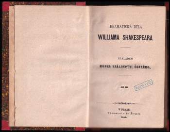 William Shakespeare: Dramatická díla Williama Shakespeara