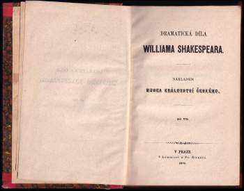 William Shakespeare: Dramatická díla Williama Shakespeara