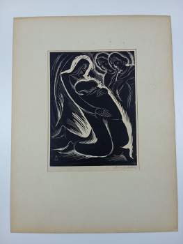 Dřevoryt Rudolf Michalik - cyklus Tanec smrti