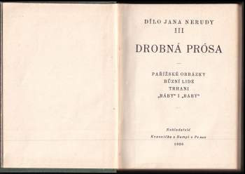 Jan Neruda: Drobná prósa