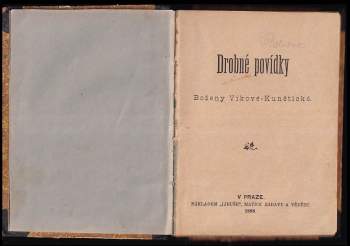 Božena Viková-Kunětická: Drobné povídky