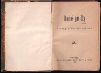 Božena Viková-Kunětická: Drobné povídky Boženy Vikové-Kunětické