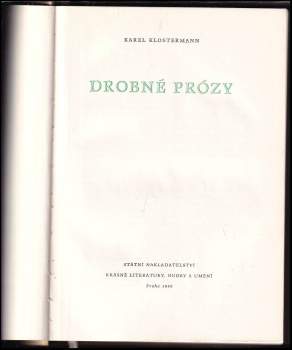 Karel Klostermann: Drobné prózy