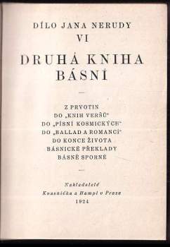 Jan Neruda: Druhá kniha básní