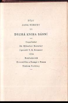 Jan Neruda: Druhá kniha básní