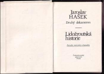 Jaroslav Hašek: Druhý dekameron ; Lidožroutská historie : parodie, morytáty a banality