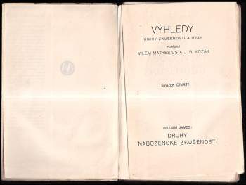William James: Druhy náboženské zkušenosti