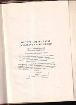 Jaroslav Vrchlický: Druhých deset básní Jaroslava Vrchlického