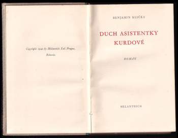 Benjamin Klička: Duch asistentky Kurdové