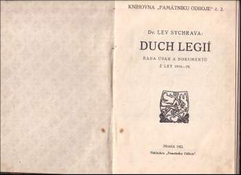Lev Sychrava: Duch legií