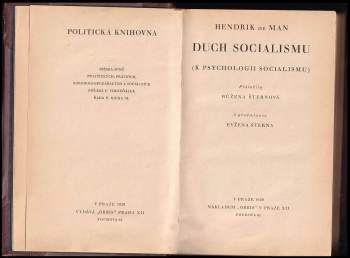 Hendrik de Man: Duch socialismu
