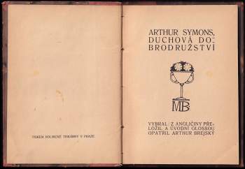 Arthur Symons: Duchová dobrodružství