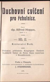 Alfred Hoppe: Duchovní cvičení pro řeholnice