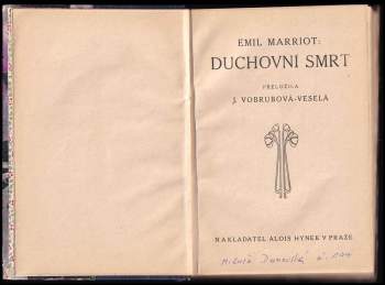 Emil Marriot: Duchovní smrt