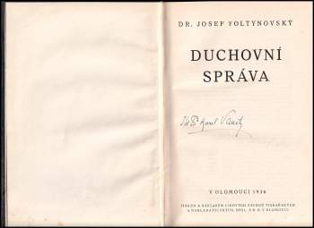 Josef Foltynovský: Duchovní správa