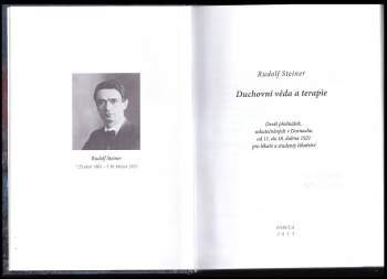 Rudolf Steiner: Duchovní věda a terapie