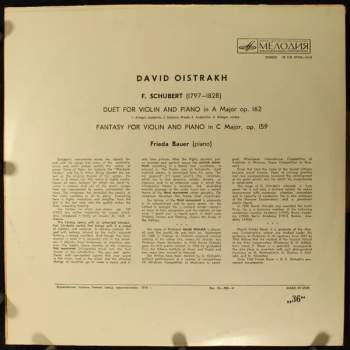 Franz Schubert: Duet For Violin And Piano / Fantasy For Violin And Piano