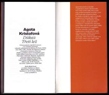 Agota Kristof: Důkaz ; Třetí lež