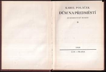 Karel Poláček: Dům na předměstí
