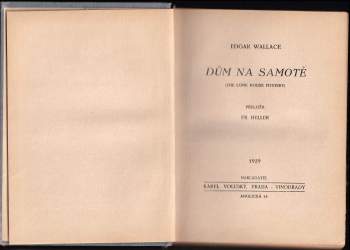 Edgar Wallace: Dům na samotě