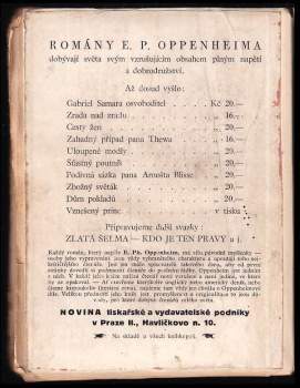 E. Phillips Oppenheim: Dům pokladů