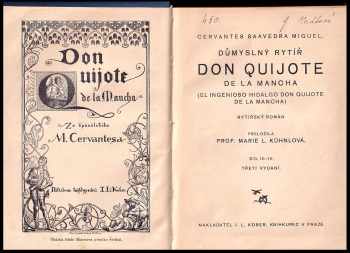 Miguel de Cervantes Saavedra: Důmyslný rytíř Don Quijote de la Mancha
