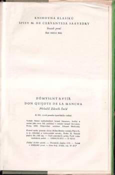 Miguel de Cervantes Saavedra: Důmyslný rytíř Don Quijote de la Mancha