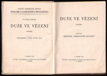 Bohumil Zahradník-Brodský: Duše ve vězení