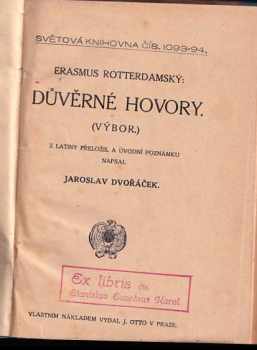 Desiderius Erasmus Rotterdamský: Důvěrné hovory