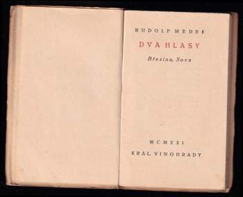 Rudolf Medek: Dva hlasy