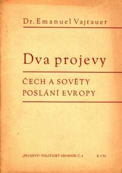 Emanuel Vajtauer: Dva projevy