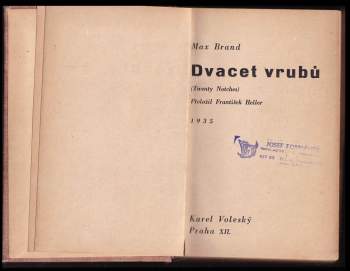 Max Brand: Dvacet vrubů