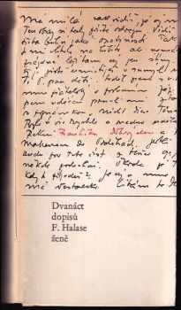 František Halas: Dvanáct dopisů F. Halase ženě