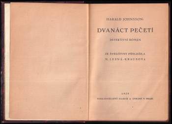 Harald Johnsson: Dvanáct pečetí