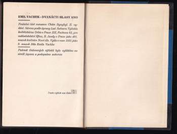 Emil Vachek: Dvanácti hlasy ano