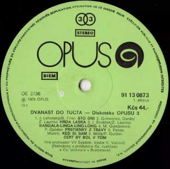 Various: Dvanásť Do Tucta - Diskotéka Opusu 3