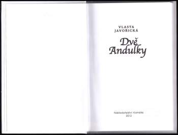 Vlasta Javořická: Dvě Andulky